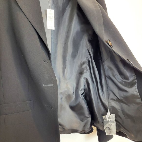 Talbots Outlet Black 3 Button V Neck Blazer, Rear Peplum Pleats, Size 4, NWT - Picture 8 of 12
